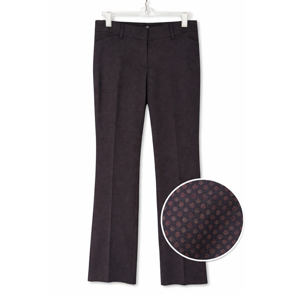 Express Editor Dress‎ Pants Womens 6R Navy Blue Geometric Diamond Straight Leg